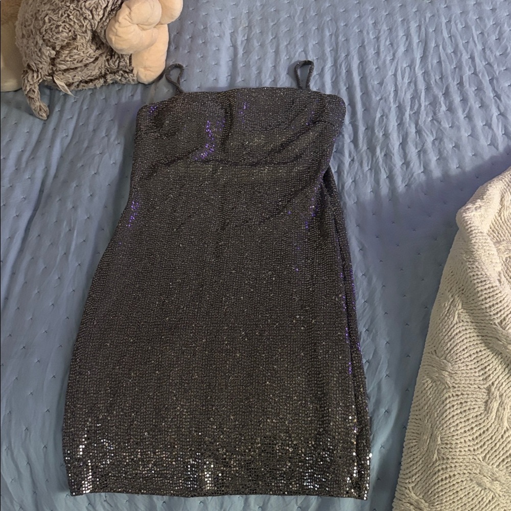 Elegant Black Sequin Dress